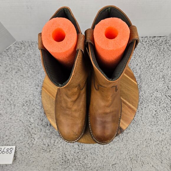 Georgia Boot Mens 9.5M Wellington Brown Leather Waterproof Pull On Work Roper - Picture 10 of 16